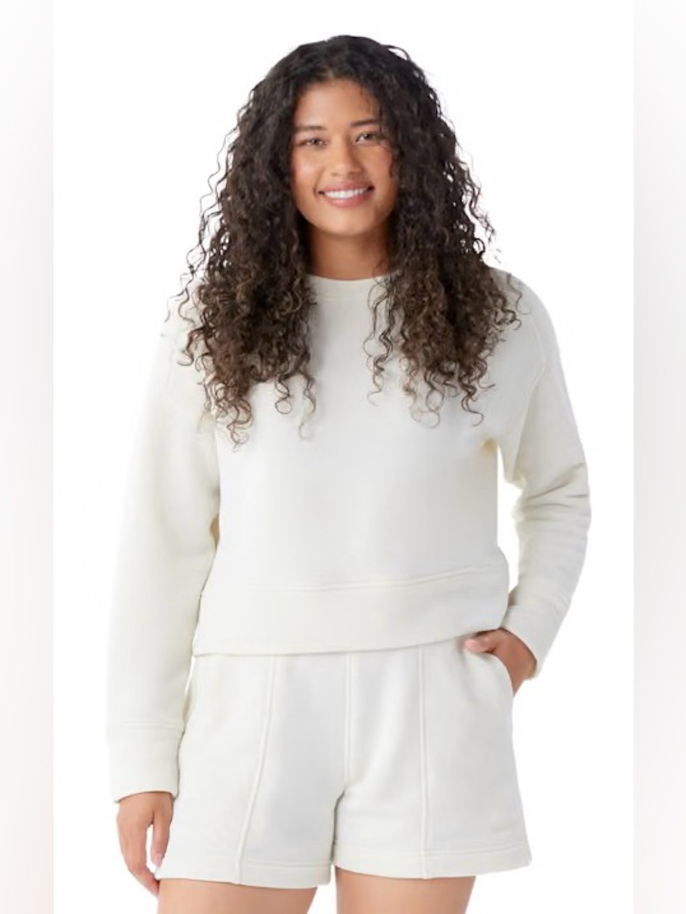 Smartwool Recycled Terry Cropped Crew Sweatshirt Sz M